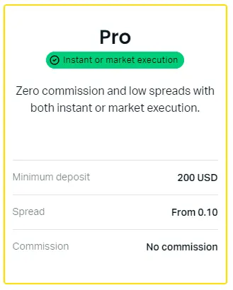 Exness 帐户类型 - 专业帐户交易帐户