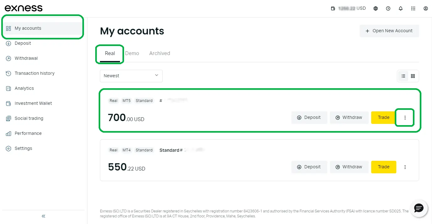 exness 设定无限杠杆指导第一步设立交易帐户